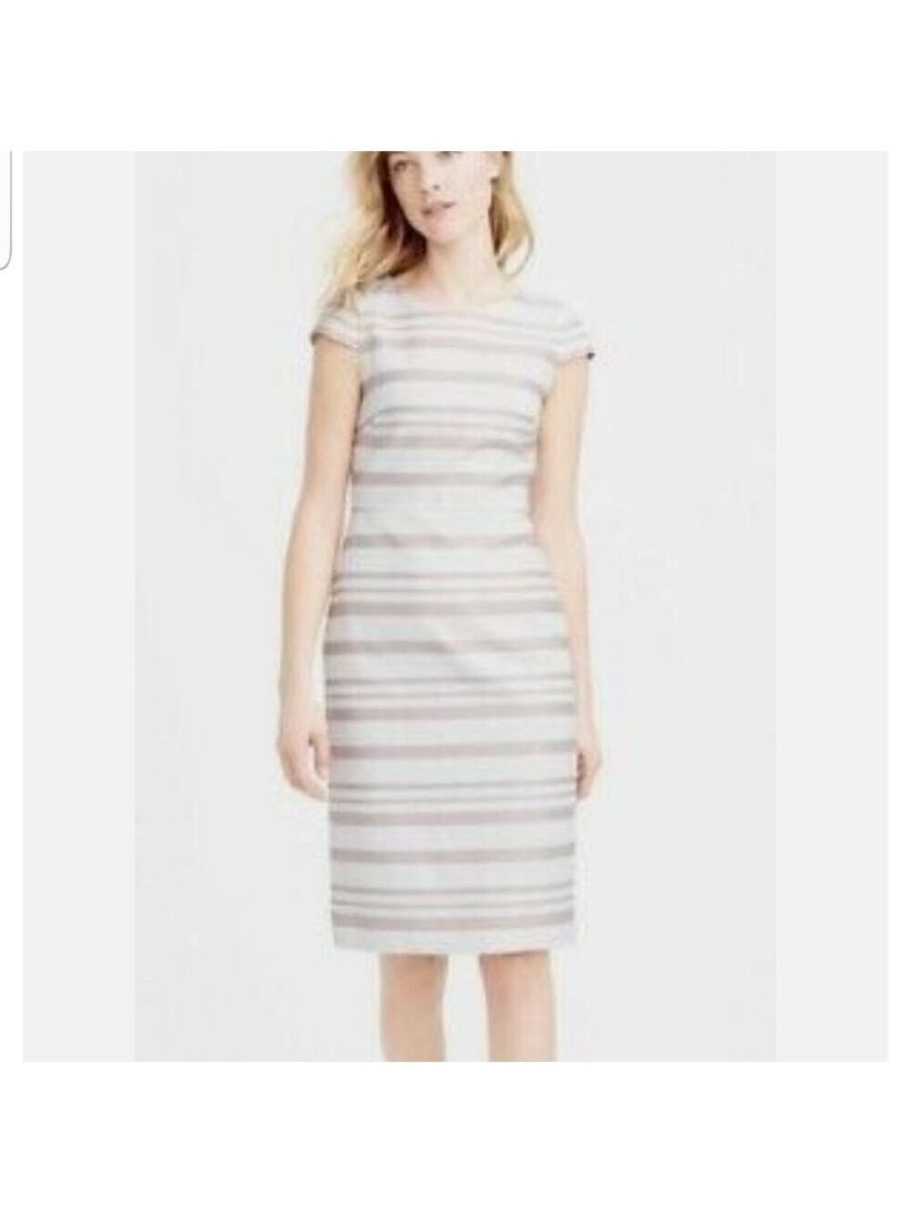 J. Crew Cap Sleeve Striped Dress, Size 12 - Picture 3 of 16